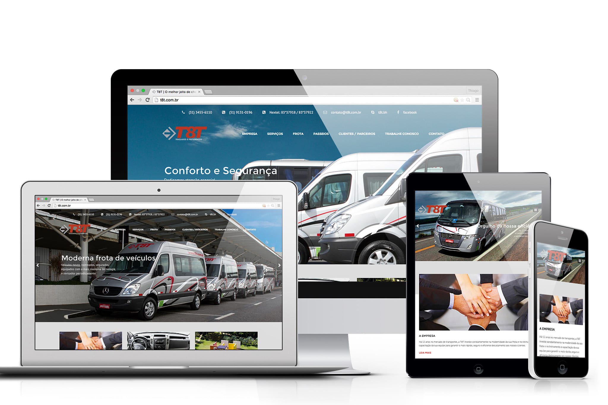 Website T8T Traslados e Fretamentos